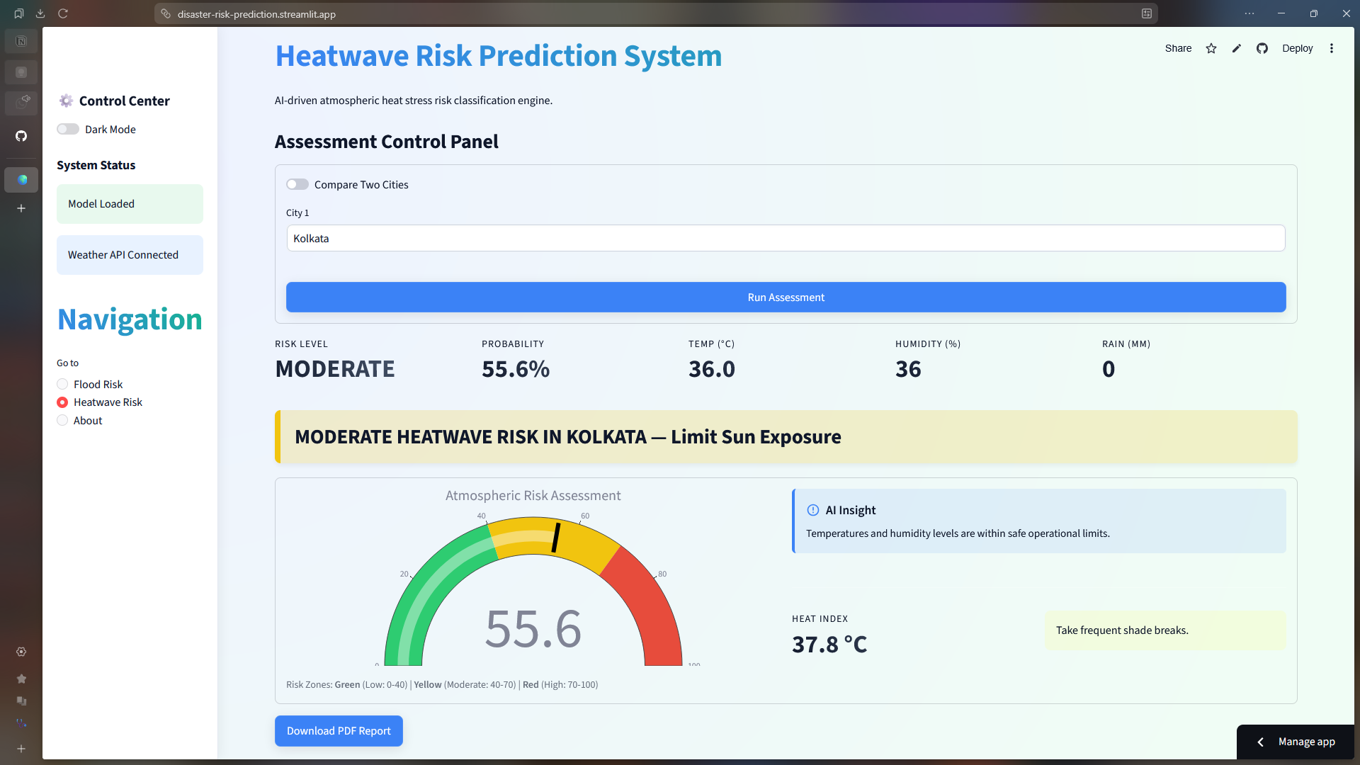 Multi-Hazard Disaster Risk Prediction System Screenshot